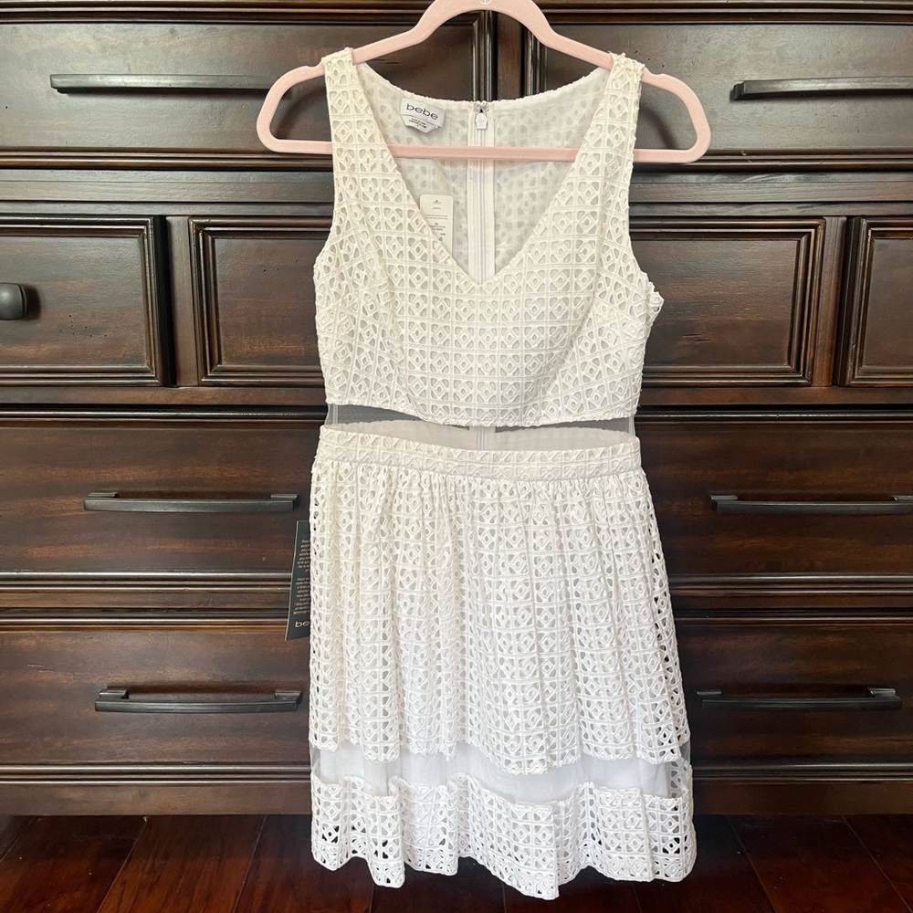 White Bebe dress - size 6 - new with tags